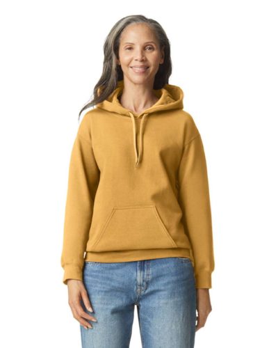 Gildan GISF500 kevertszálú unisex kapucnis pulóver - mustard szín