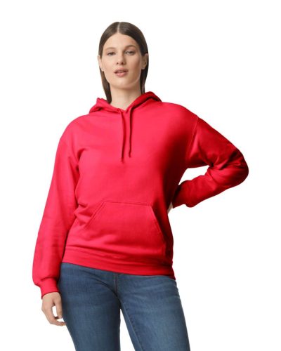 Gildan GISF500 kevertszálú unisex kapucnis pulóver - red szín