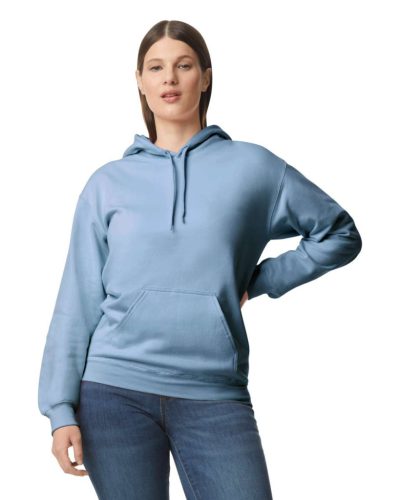 Gildan GISF500 kevertszálú unisex kapucnis pulóver - stone blue szín
