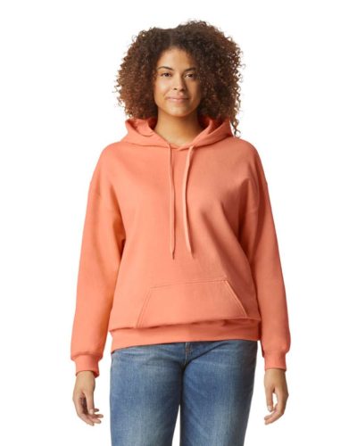 Gildan GISF500 kevertszálú unisex kapucnis pulóver - tangerine szín