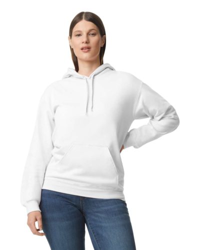 Gildan GISF500 kevertszálú unisex kapucnis pulóver - white szín