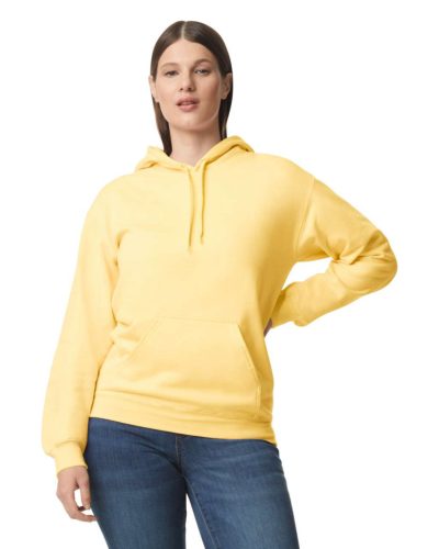 Gildan GISF500 kevertszálú unisex kapucnis pulóver - yellow haze szín