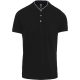 Kariban KA223 mandarin galléros férfi póló - black/Oxford grey szín