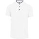 Kariban KA223 mandarin galléros férfi póló - white/navy szín