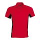 Kariban KA232 kéttónusú galléros férfi pique póló - red/black szín