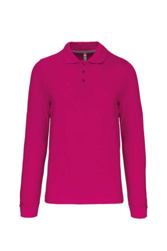 Kariban KA243 hosszú ujjú galléros férfi póló - fuchsia szín