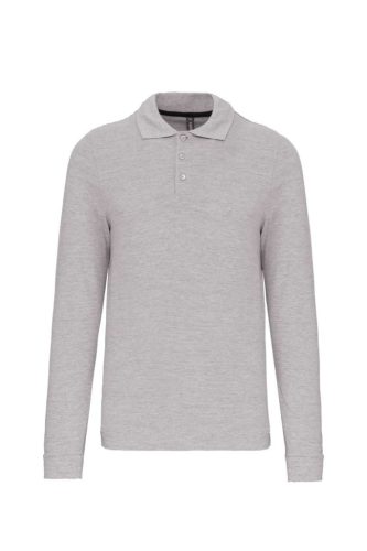 Kariban KA243 hosszú ujjú galléros férfi póló - Oxford grey szín