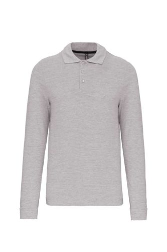 Kariban KA243 hosszú ujjú galléros férfi póló - Oxford grey szín