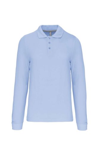 Kariban KA243 hosszú ujjú galléros férfi póló - sky blue szín