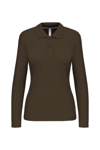 Kariban KA244 női hosszú ujjú galléros póló - dark khaki szín
