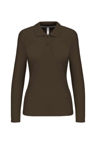 Kariban KA244 női hosszú ujjú galléros póló - dark khaki szín