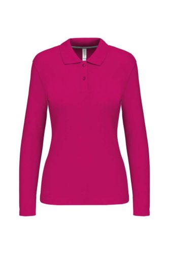 Kariban KA244 női hosszú ujjú galléros póló - fuchsia szín