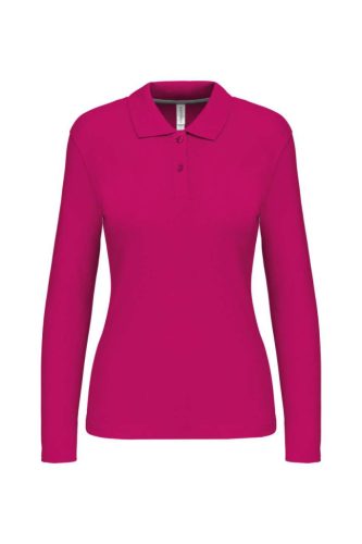 Kariban KA244 női hosszú ujjú galléros póló - fuchsia szín