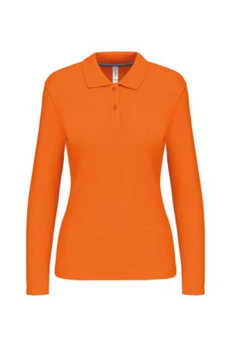 Kariban KA244 női hosszú ujjú galléros póló - orange szín