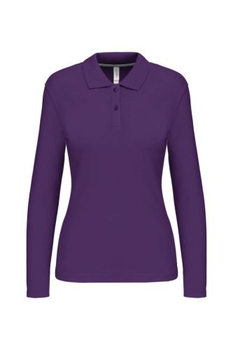 Kariban KA244 női hosszú ujjú galléros póló - purple szín