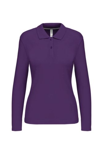 Kariban KA244 női hosszú ujjú galléros póló - purple szín
