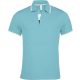 Kariban KA245 galléros férfi rövid ujjú póló - light turquoise/white/navy szín
