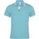 Kariban KA245 galléros férfi rövid ujjú póló - light turquoise/white/navy szín