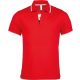 Kariban KA245 galléros férfi rövid ujjú póló - red/white/navy szín