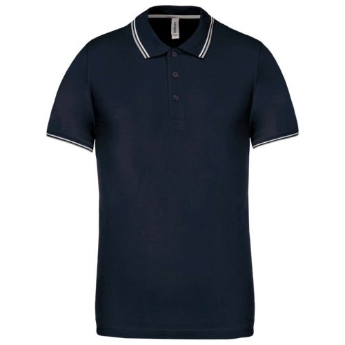 Kariban KA250 galléros férfi rövid ujjú póló - navy/light grey/white szín