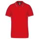 Kariban KA250 galléros férfi rövid ujjú póló - red/navy/white szín