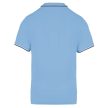 Kariban KA250 galléros férfi rövid ujjú póló - sky blue/navy/white szín