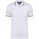 Kariban KA250 galléros férfi rövid ujjú póló - white/navy/red szín