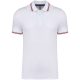 Kariban KA250 galléros férfi rövid ujjú póló - white/navy/red szín