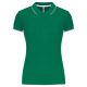 Kariban KA251 női galléros rövid ujjú póló - kelly green/light grey/white szín