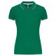 Kariban KA251 női galléros rövid ujjú póló - kelly green/light grey/white szín