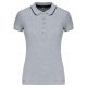 Kariban KA251 női galléros rövid ujjú póló - Oxford grey/navy/white szín