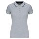 Kariban KA251 női galléros rövid ujjú póló - Oxford grey/navy/white szín