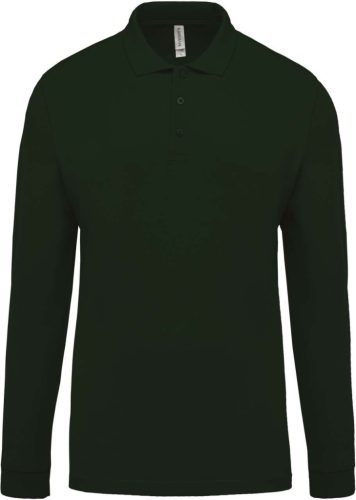 Kariban KA256 férfi hosszú ujjú galléros piqué póló - forest green szín