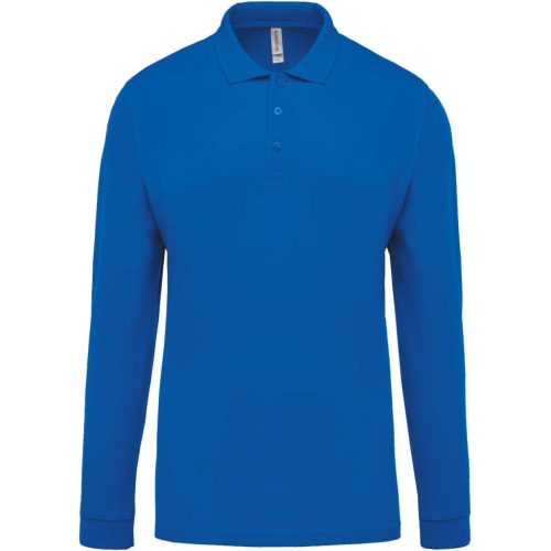 Kariban KA256 férfi hosszú ujjú galléros piqué póló - light royal blue szín