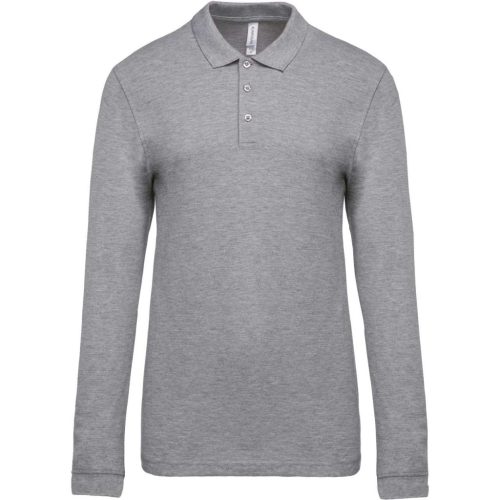 Kariban KA256 férfi hosszú ujjú galléros piqué póló - Oxford grey szín