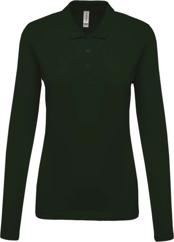 Kariban KA257 galléros hosszú ujjú női póló - forest green szín