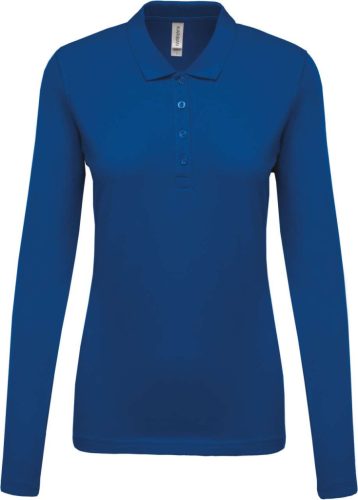 Kariban KA257 galléros hosszú ujjú női póló - light royal blue szín