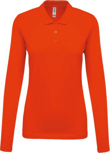 Kariban KA257 galléros hosszú ujjú női póló - orange szín