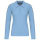 Kariban KA257 galléros hosszú ujjú női póló - sky blue szín