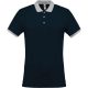 Kariban KA258 kéttónusú galléros férfi póló - navy/Oxford grey szín