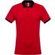 Kariban KA258 kéttónusú galléros férfi póló - red/black szín