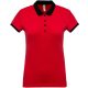 Kariban KA259 kéttúnusú galléros női póló - red/black szín