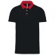 Kariban KA260 kéttónusú galléros férfi póló - black/red szín