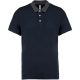 Kariban KA260 kéttónusú galléros férfi póló - navy/dark grey heather szín