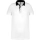 Kariban KA260 kéttónusú galléros férfi póló - white/navy szín