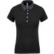 Kariban KA261 kéttónusú galléros női póló - black/dark grey heather szín