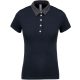 Kariban KA261 kéttónusú galléros női póló - navy/dark grey heather szín