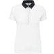 Kariban KA261 kéttónusú galléros női póló - white/navy szín