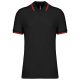 Kariban KA272 slimfit férfi galléros póló - black/red szín