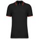 Kariban KA272 slimfit férfi galléros póló - black/red szín